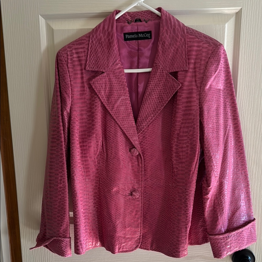 Pamela McCoy Pink Blazer Classic Notched Lapels